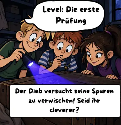 Level-Karte: Mit UV-Licht Spuren suchen