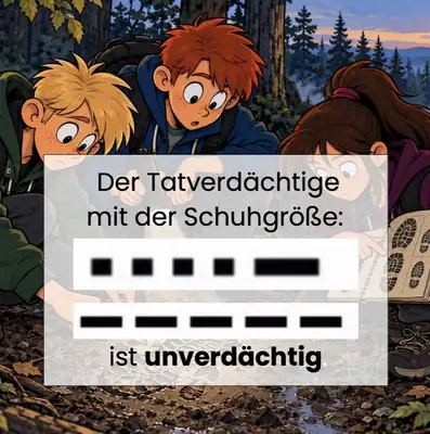 Level-Karte: Verdächtige über die Schuhgröße ausschließen
